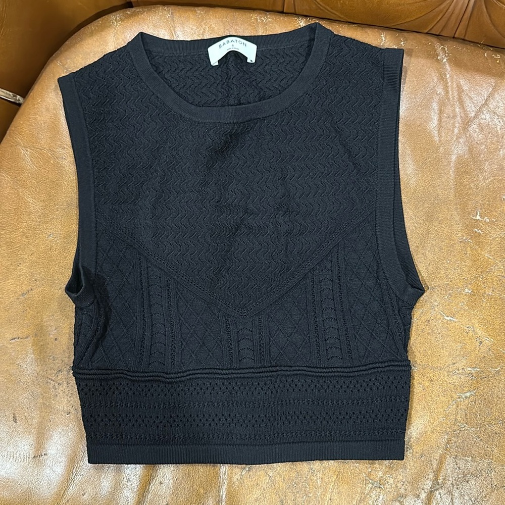 Aritizia Babaton black crop top.